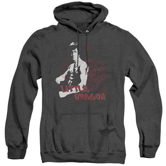 Bruce Lee Little Dragon Heather Mens Hoodie Black Officially Licensed