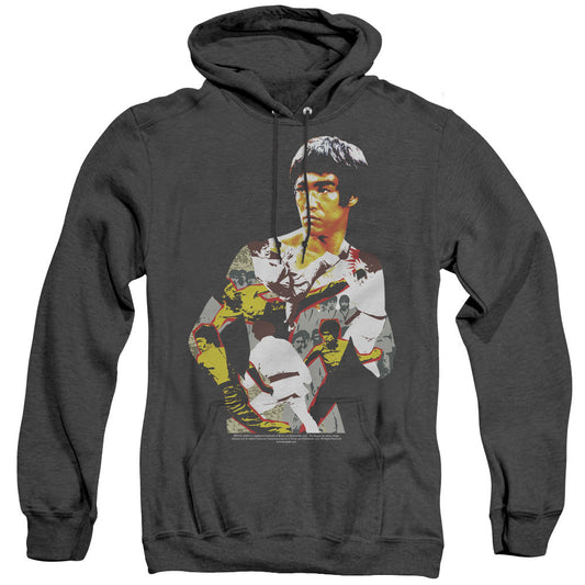 Bruce Lee Body Of Action Heather Mens Hoodie Black Officially Licensed