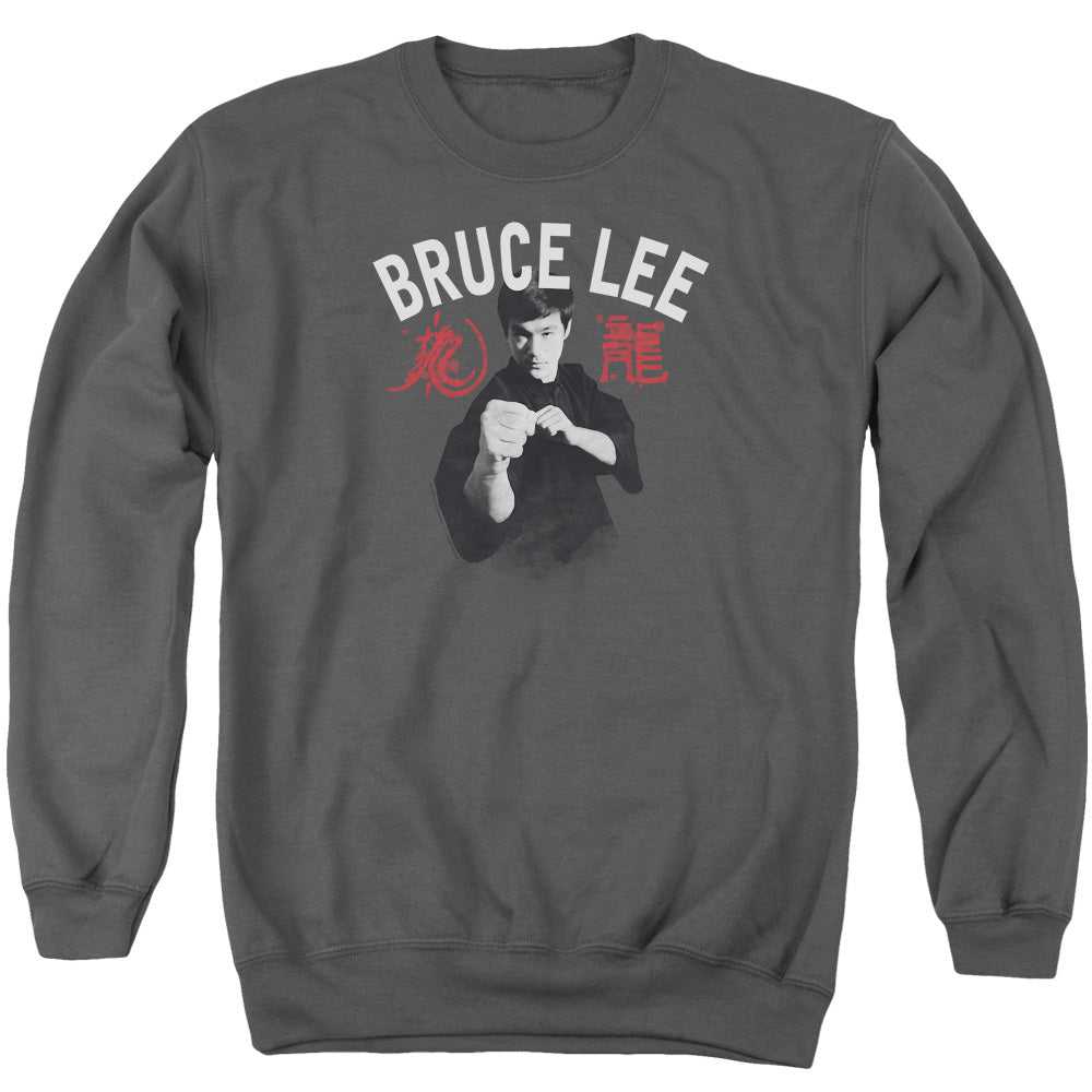 Bruce Lee Ready Mens Crewneck Sweatshirt Charcoal Officially Licensed