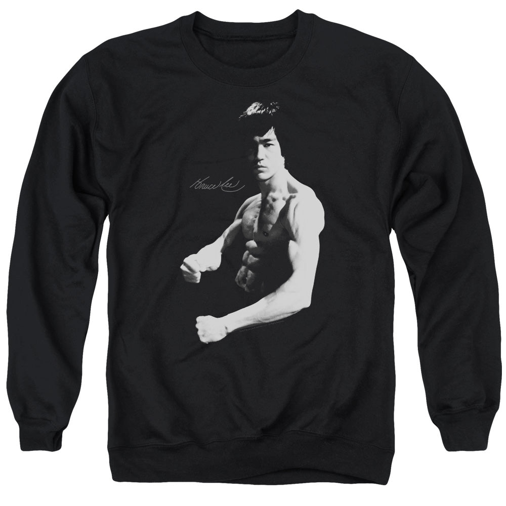 Bruce Lee Stance Mens Crewneck Sweatshirt Black Officially Licensed