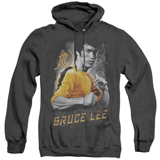 Bruce Lee Yellow Dragon Heather Mens Hoodie Black Officially Licensed