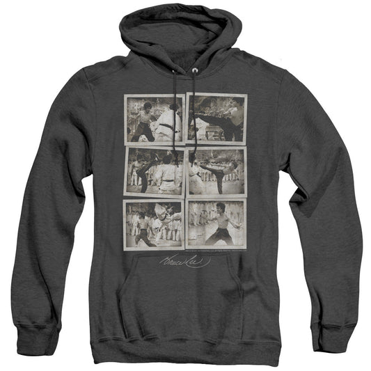 Bruce Lee Snap Shots Heather Mens Hoodie Black Officially Licensed