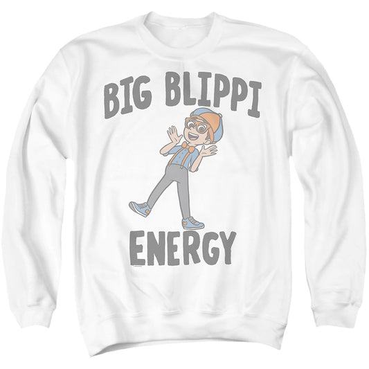 Blippi Big Blippi Energy Mens Crewneck Sweatshirt White Officially Licensed