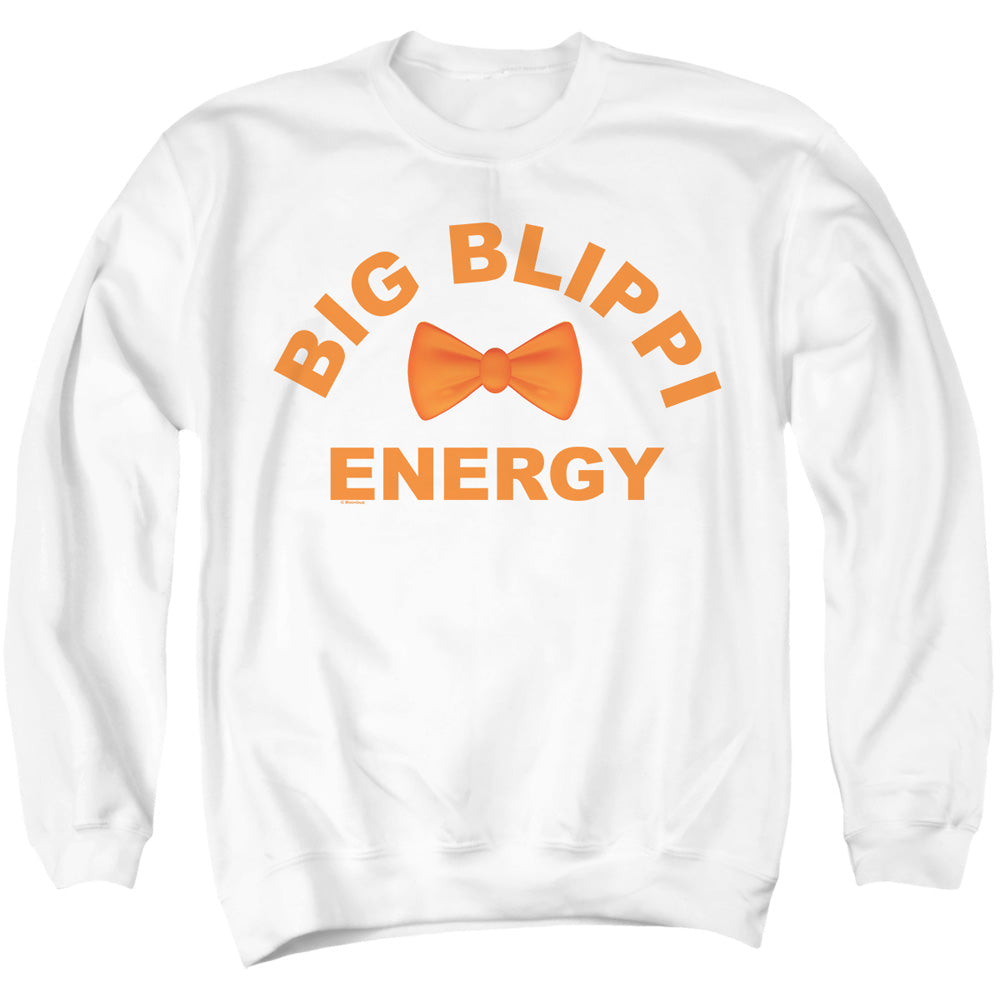 Blippi Big Blippi Energy Mens Crewneck Sweatshirt White Officially Licensed
