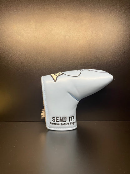 BLUE Headcover w/ White Paper Airplane - SEND IT! Headcover
