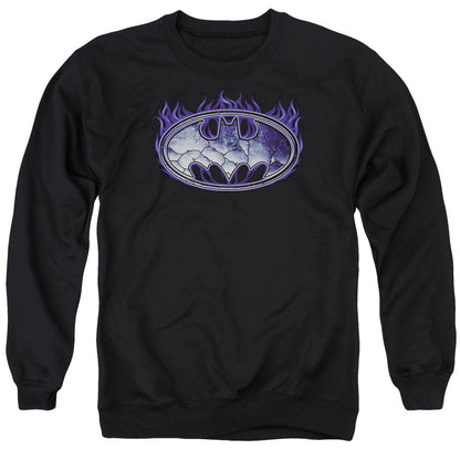 Batman Cracked Shield Mens Crewneck Sweatshirt Black