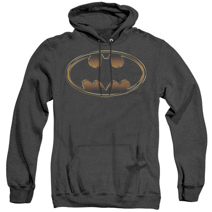 Batman Black & Gold Embossed Heather Mens Hoodie Black Officially Licensed