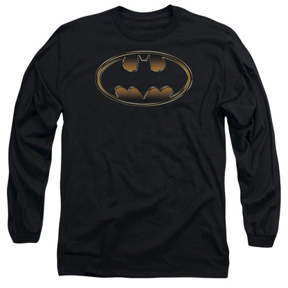 Batman Black & Gold Embossed Mens Long Sleeve Shirt Black Officially Licensed