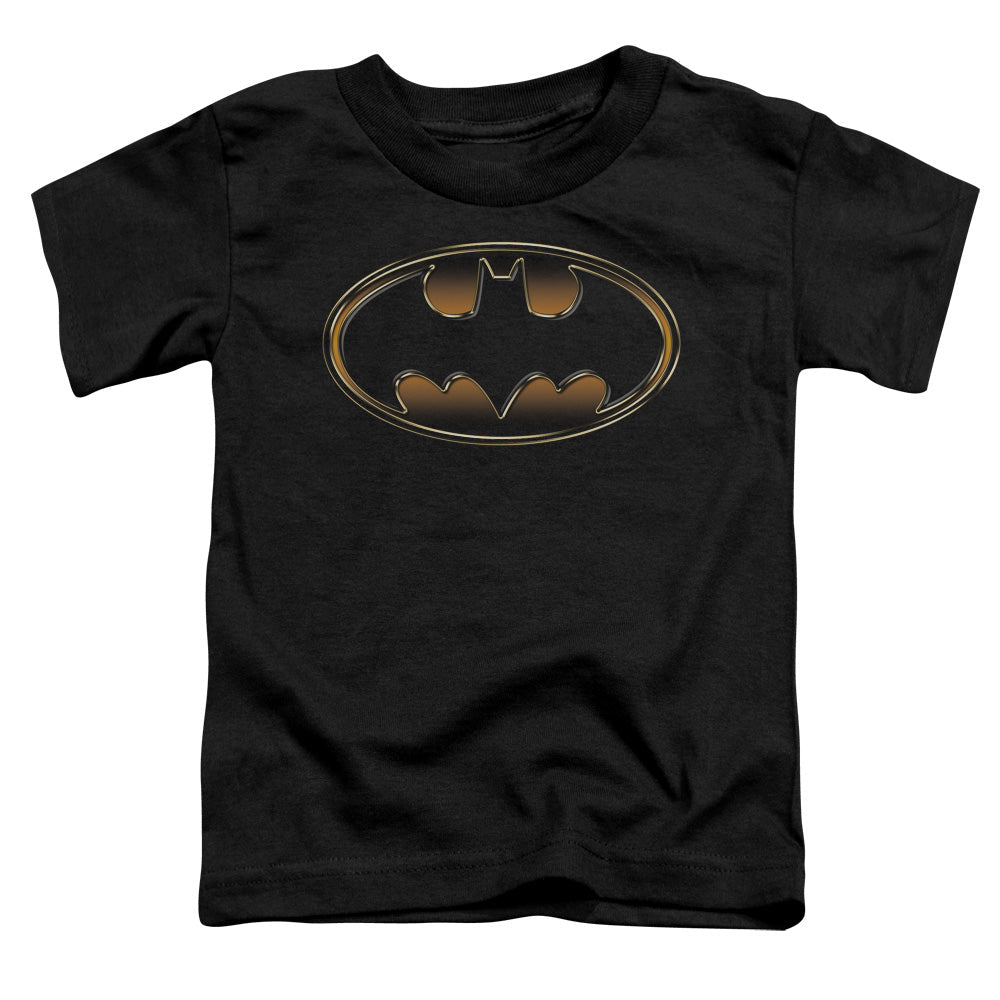 Batman Black & Gold Embossed Toddler Kids Youth T Shirt Black Officially Licensed