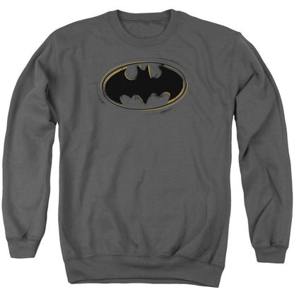 Batman Spray Paint Logo Mens Crewneck Sweatshirt Charcoal