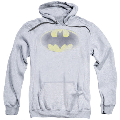 Batman Faded Logo Mens Hoodie Athletic Heather Officially Licensed