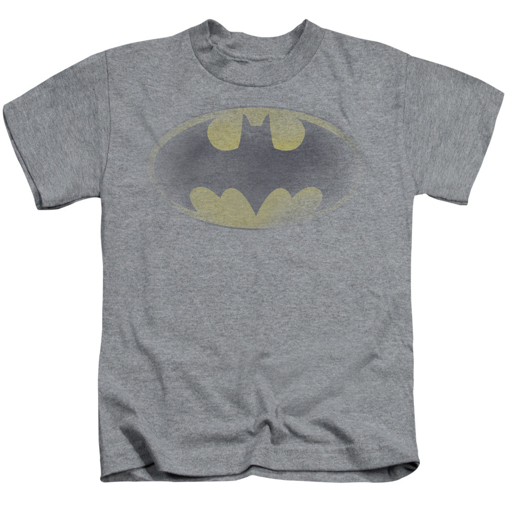 Batman Faded Logo Juvenile Kids Youth T Shirt Athletic Heather Officially Licensed
