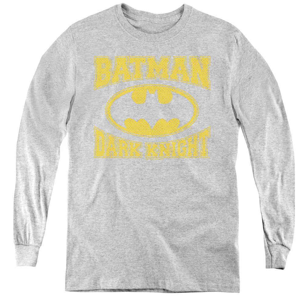 Batman Dark Knight Jersey Long Sleeve Kids Youth T Shirt Athletic Heather Officially Licensed