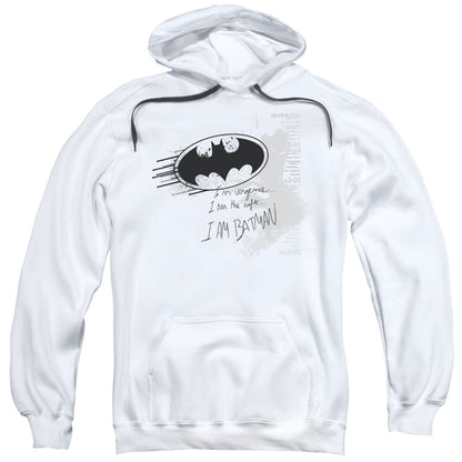Batman I Am Vengeance Mens Hoodie White Officially Licensed