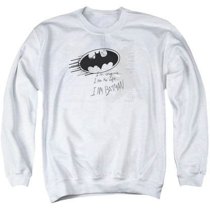 Batman I Am Vengeance Mens Crewneck Sweatshirt White