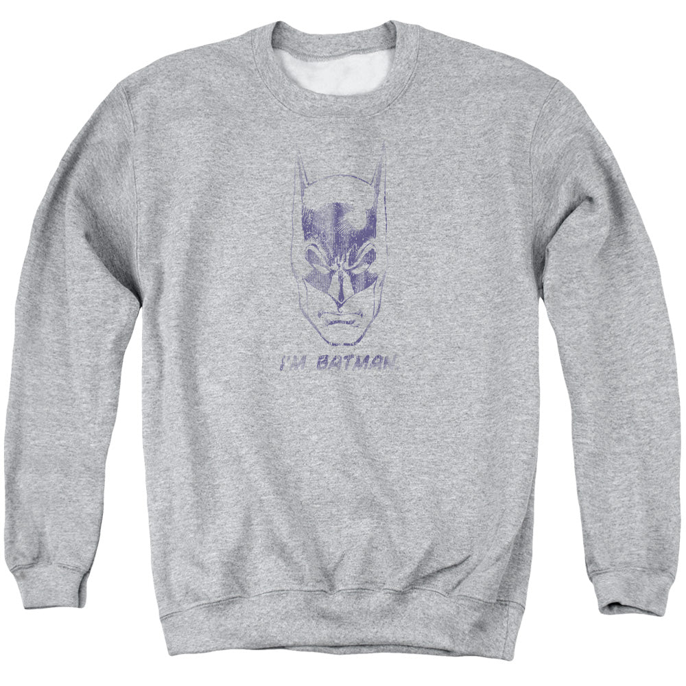 Batman Im Batman Mens Crewneck Sweatshirt Athletic Heather
