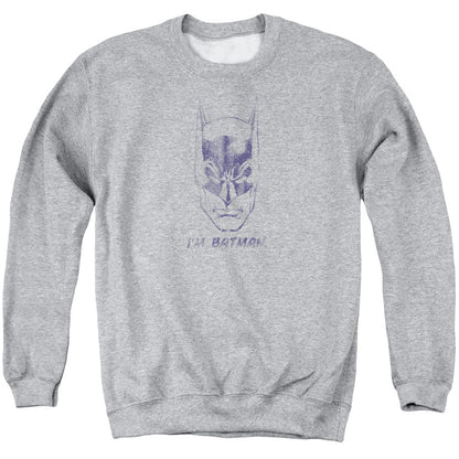 Batman Im Batman Mens Crewneck Sweatshirt Athletic Heather