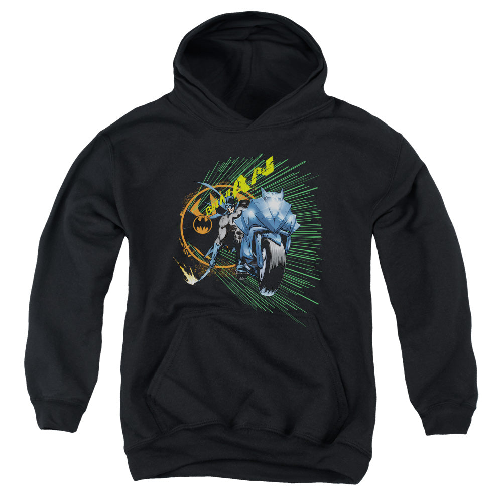 Batman Batcycle Kids Youth Hoodie Black Officially Licensed