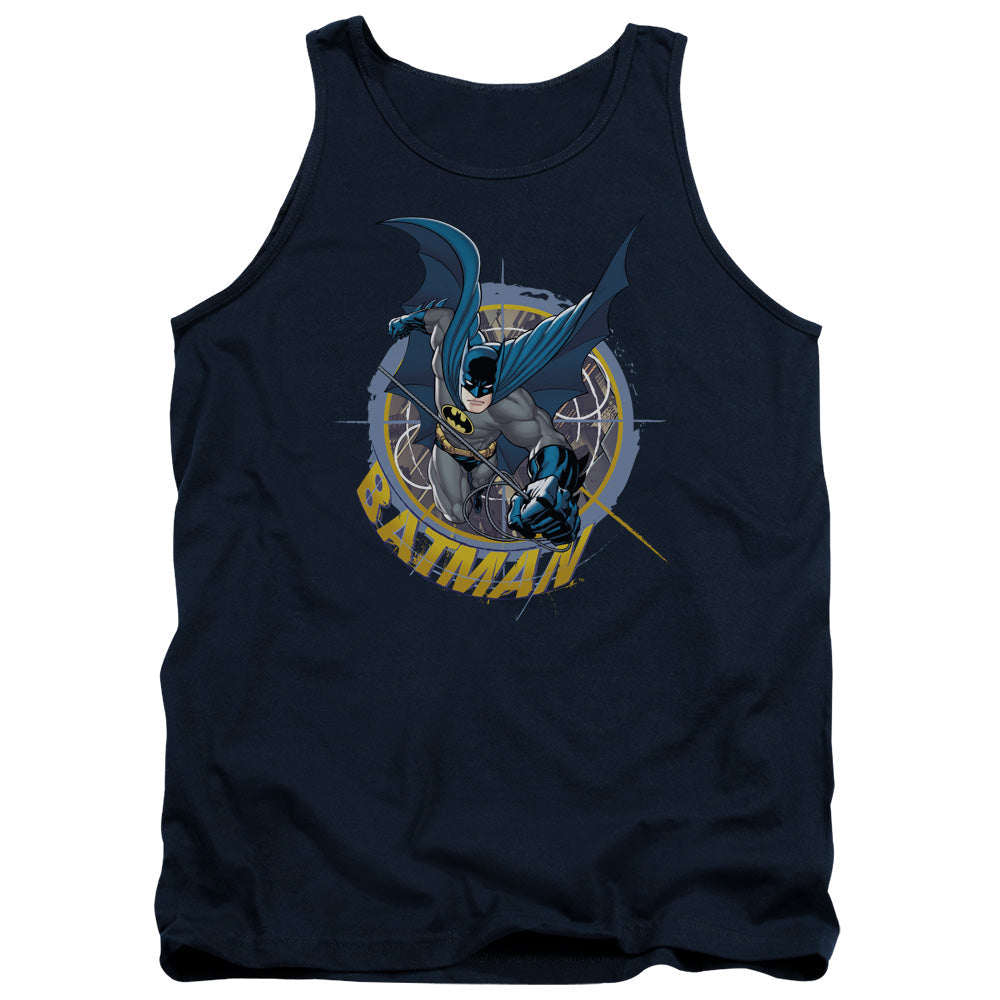 Batman In The Crosshairs Mens Tank Top Shirt Navy Blue Officially Licensed