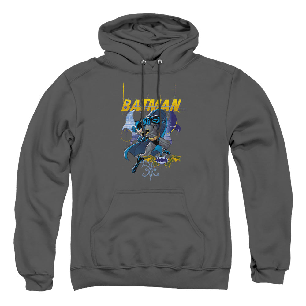 Batman Urban Gothic Mens Hoodie Charcoal Officially Licensed