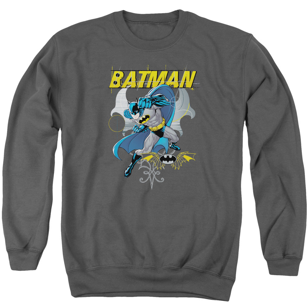 Batman Urban Gothic Mens Crewneck Sweatshirt Charcoal