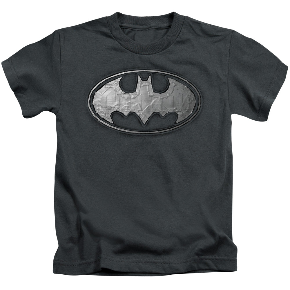 Batman Duct Tape Logo Juvenile Kids Youth T Shirt Charcoal Officially Licensed