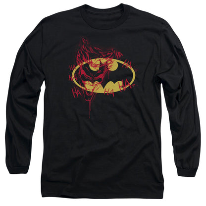 Batman Joker Graffiti Mens Long Sleeve Shirt Black Officially Licensed