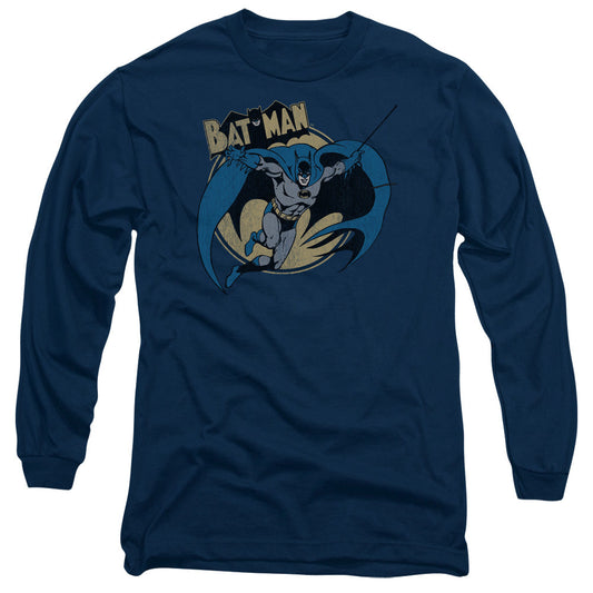 Batman Through The Night Mens Long Sleeve Shirt Navy Officially Licensed