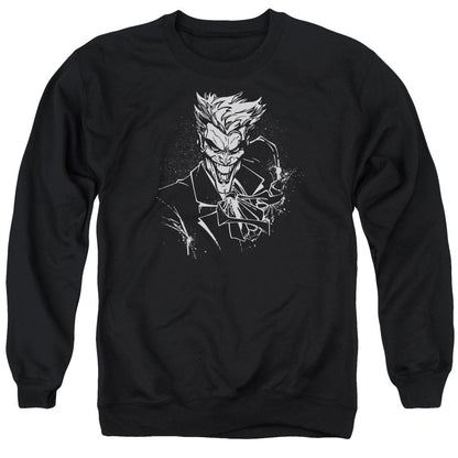 Batman Jokers Splatter Smile Mens Crewneck Sweatshirt Black