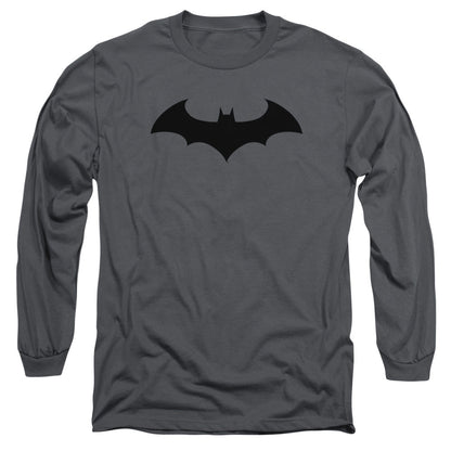 Batman Hush Logo Mens Long Sleeve Shirt Charcoal Officially Licensed