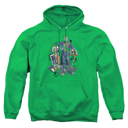 Batman Wild Cards Mens Hoodie Kelly Green Officially Licensed