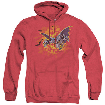 Batman Bats Dont Scare Me Heather Mens Hoodie Red Officially Licensed