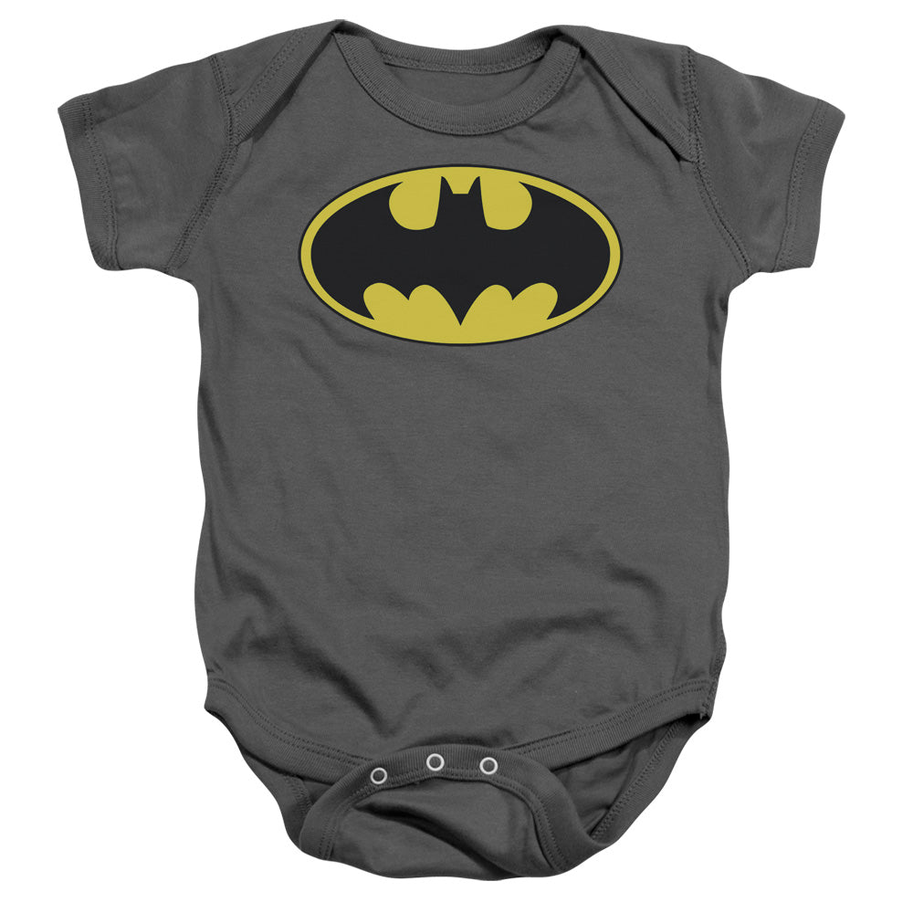Batman Classic Bat Logo Infant Baby Snapsuit Charcoal 12mos Officially Licensed