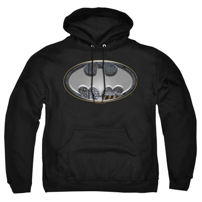 Batman Steel Wall Shield Mens Hoodie Black Officially Licensed