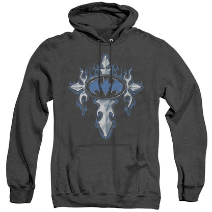 Batman Gothic Steel Logo Heather Mens Hoodie Black Officially Licensed