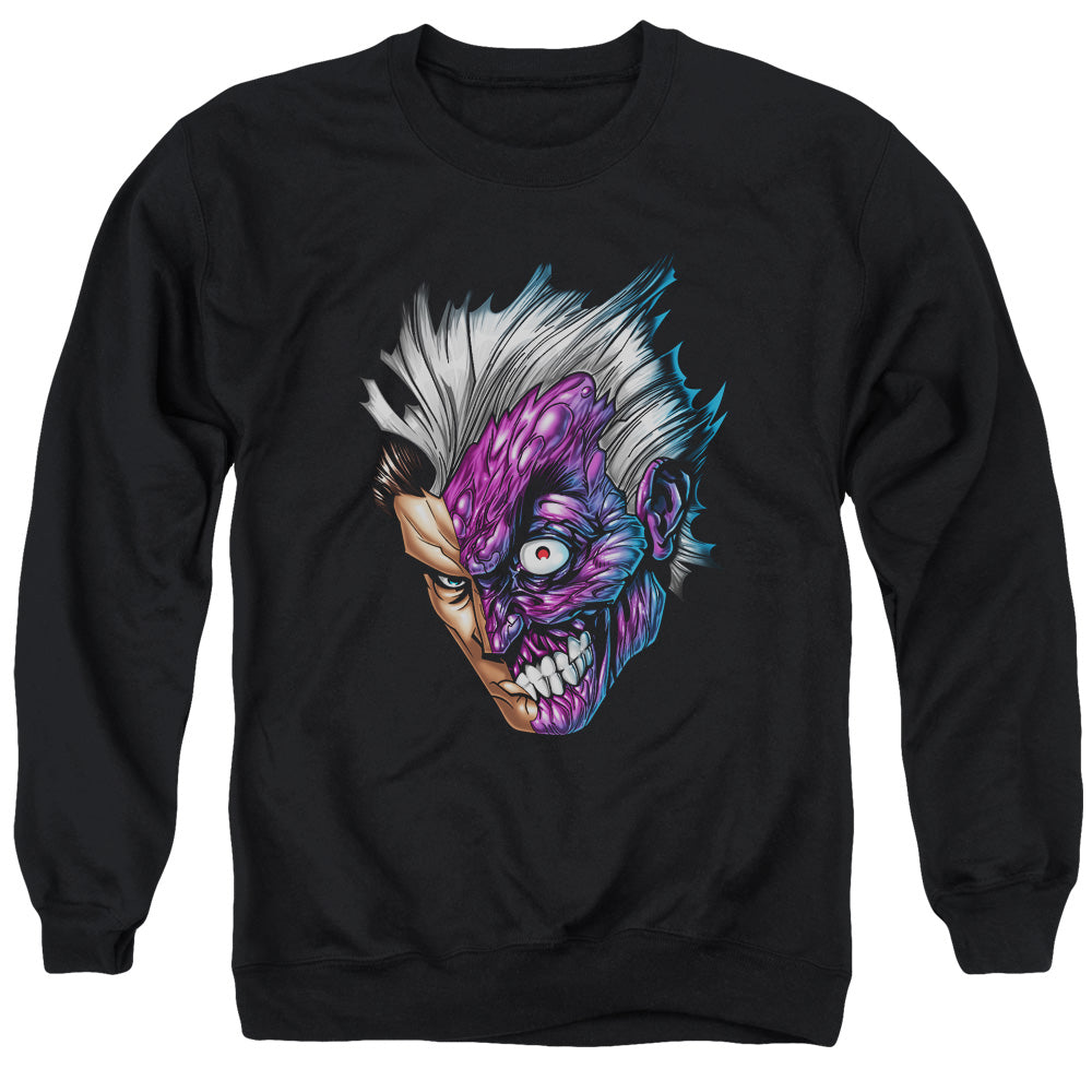 Batman Just Face Mens Crewneck Sweatshirt Black