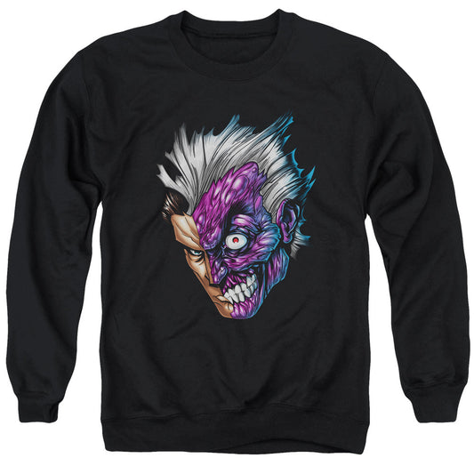 Batman Just Face Mens Crewneck Sweatshirt Black