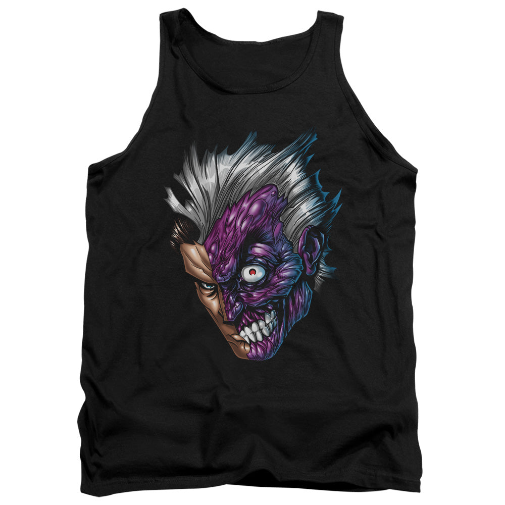 Batman Just Face Mens Tank Top Shirt Black Officially Licensed