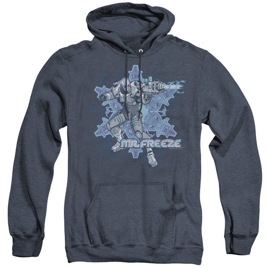 Batman Mr Freeze Heather Mens Hoodie Navy Blue Officially Licensed