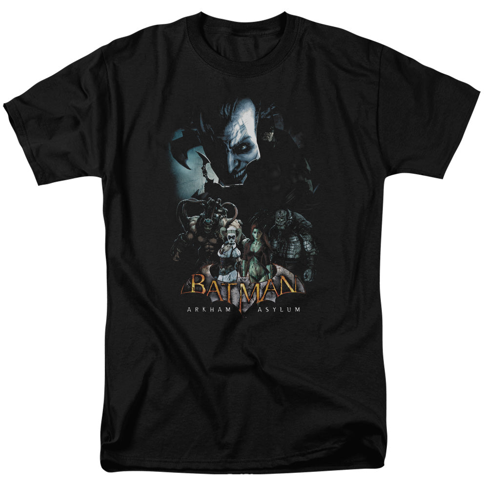 Batman Arkham Asylum Five Against One Mens T Shirt Black Officially Licensed