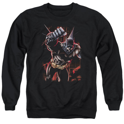 Batman Crimson Knight Mens Crewneck Sweatshirt Black