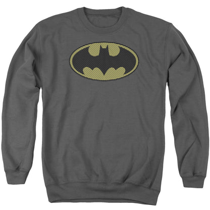 Batman Little Logos Mens Crewneck Sweatshirt Charcoal