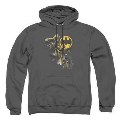 Batman Bat Signal Mens Hoodie Charcoal Officially Licensed