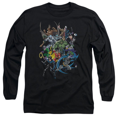 Batman Saints And Psychos Mens Long Sleeve Shirt Black Officially Licensed