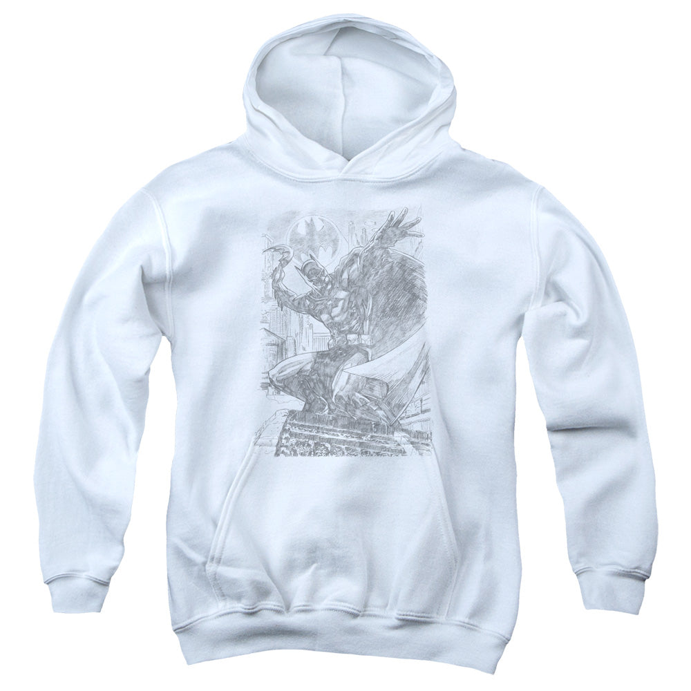 Batman Pencil Batarang Throw Kids Youth Hoodie White Officially Licensed
