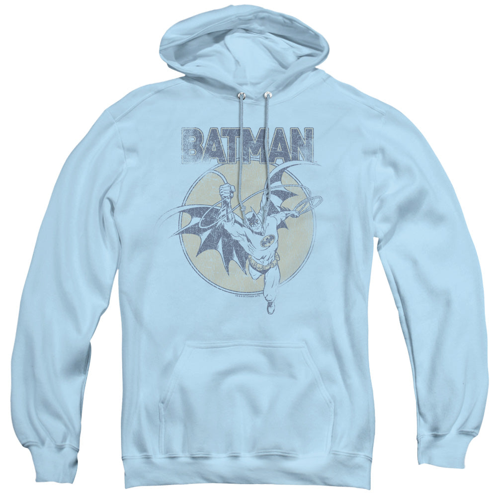 Batman Swinging Bat Mens Hoodie Light Blue Officially Licensed