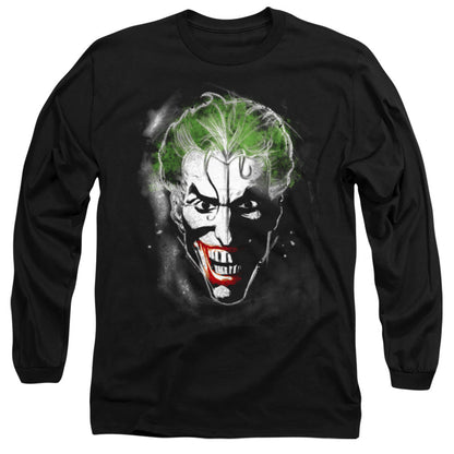 Batman Face Of Madness Mens Long Sleeve Shirt Black Officially Licensed
