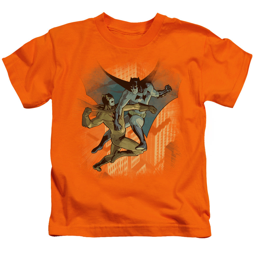 Batman Batman Vs Catman Juvenile Kids Youth T Shirt Orange Officially Licensed
