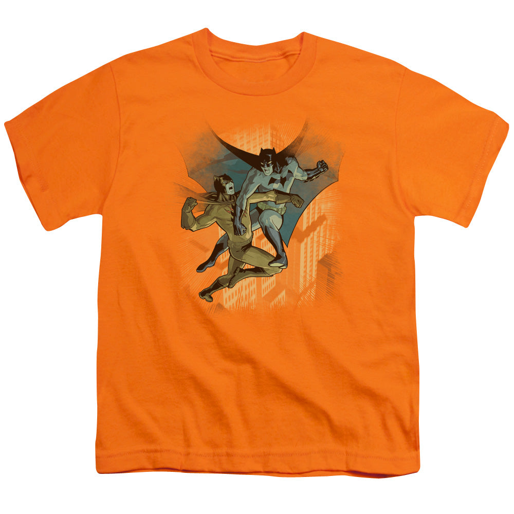 Batman Batman Vs Catman Kids Youth T Shirt Orange Officially Licensed
