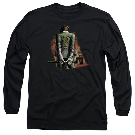 Arkham City Riddler Convicted Mens Long Sleeve Shirt Black Officially Licensed